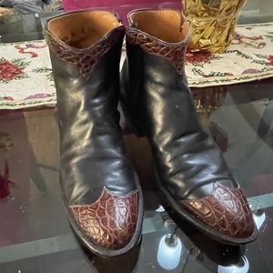 Luchese Boots, Glove Soft Black and Brown S 10